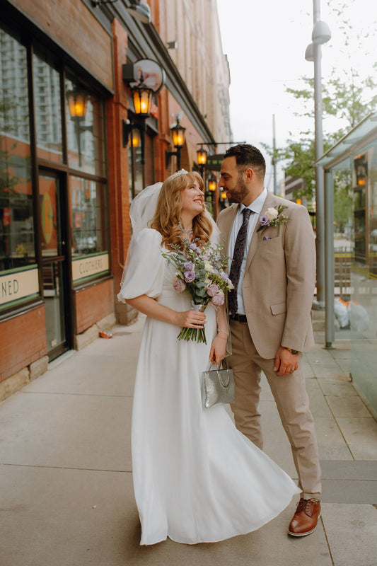 Whimsical DIY Wedding Flowers in Kitchener, Ontario | Romantic Purple Wedding Palette with Roses & Lisianthus