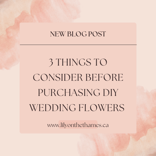 3 THINGS TO CONSIDER BEFORE PURCHASING DIY WEDDING FLOWERS 1. WHAT IS MY FLOWER BUDGET? If you're looking for fresh flowers, there's no better way to save money than by creating your own arrangements with bulk flowers. There's a few options on how you wan