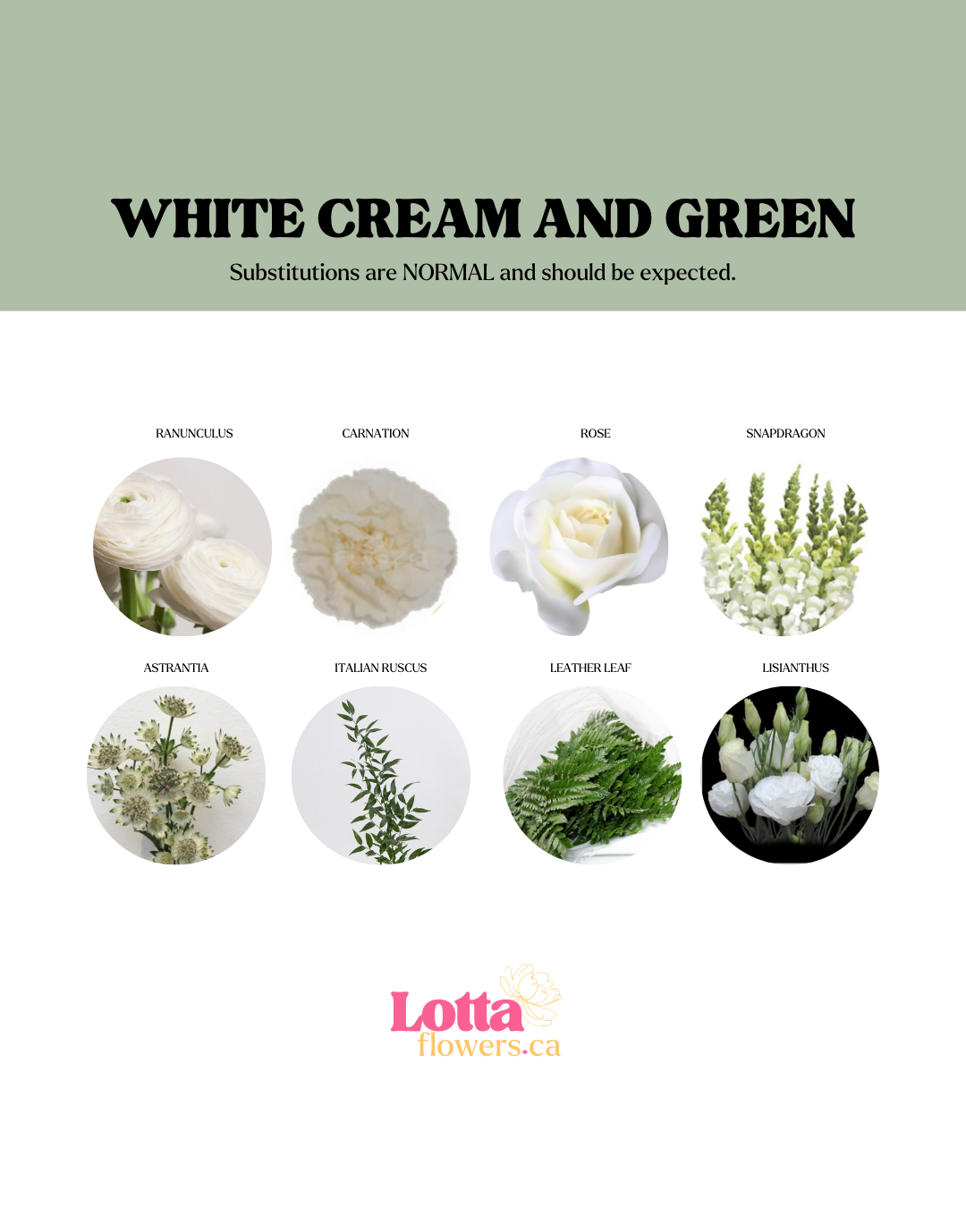 White, Cream and Green