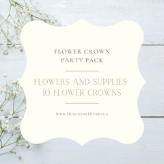 Flower Crown Party Pack - Lily on the Thames - DIY Wedding Flowers - Perfect package for a bachelorette party, bridal shower, baby shower, or wedding party! Flowers and Supplies to make your own Flower Crowns. Easy-to-follow video tutorial provided. Inclu